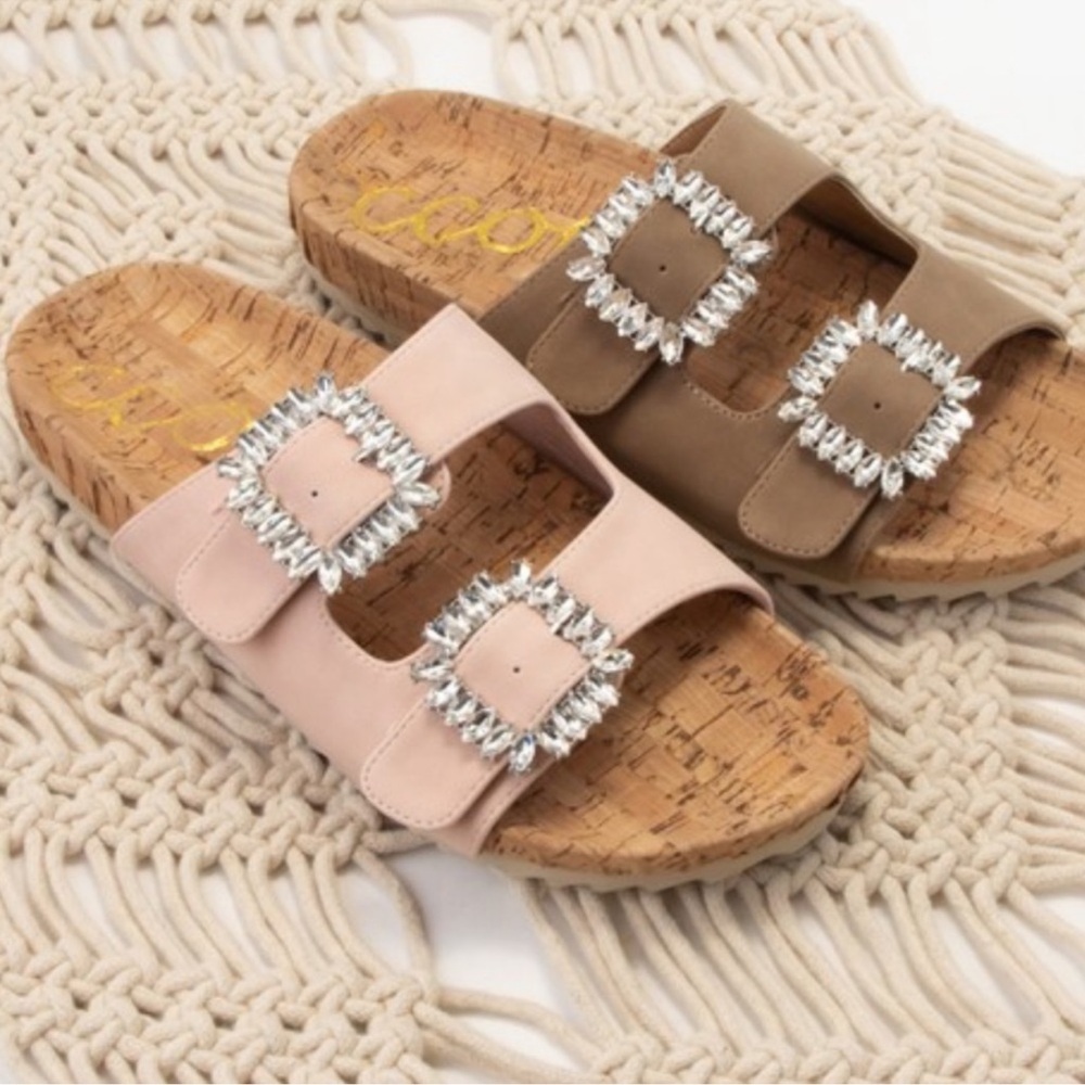 New in Box Rhinestone Jeweled Birkenstock Style Slide Sandal